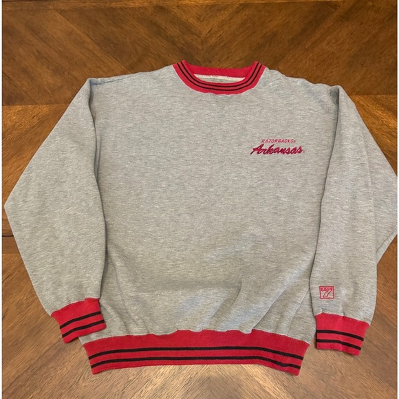 LOGO 7 Other - Vintage Logo 7 Arkansas Razorbacks Sweatshirt Mens Medium Gray 90s Crewneck NCAA